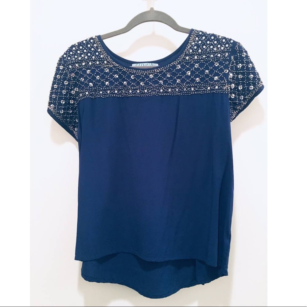 Holiday Ready! Blue Sparkly Top